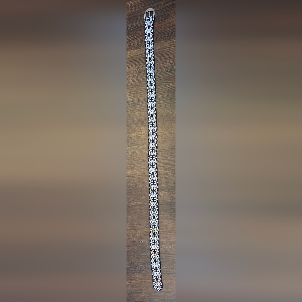 Black and White Patterned Women's Belt